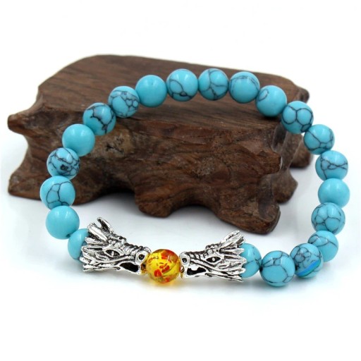 Pulsera de cuentas para hombre con dragones