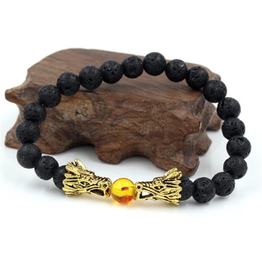 Pulsera de cuentas para hombre con dragones