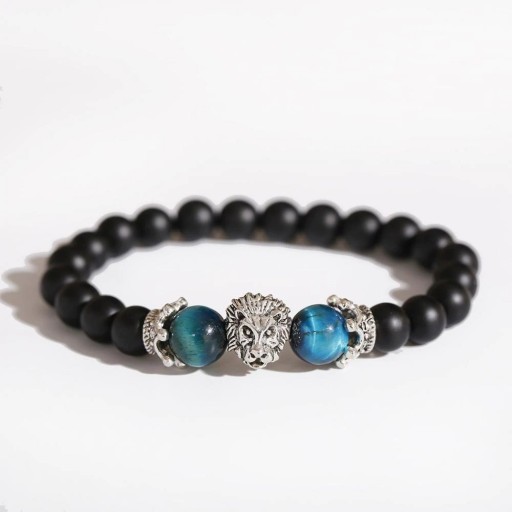 Pulsera de cuentas para hombre con forma de león