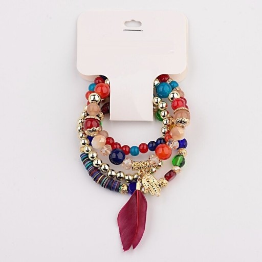 Pulsera de cuentas para mujer 4 piezas H634