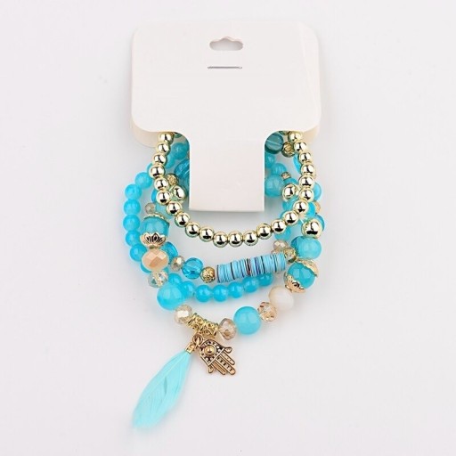 Pulsera de cuentas para mujer 4 piezas H634