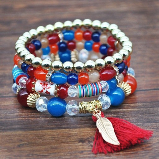 Pulsera de cuentas para mujer 4 piezas J117