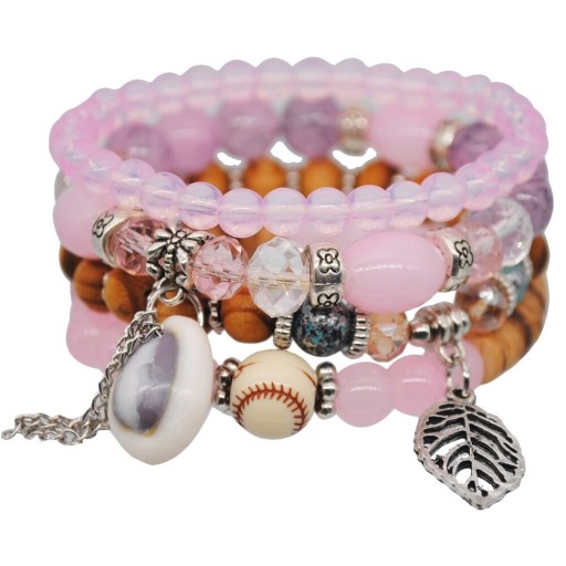 Pulsera de cuentas para mujer 4 piezas J117