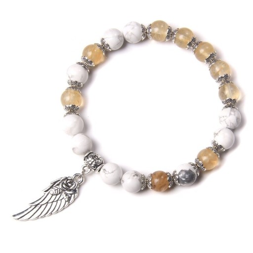 Pulsera de cuentas para mujer con ala
