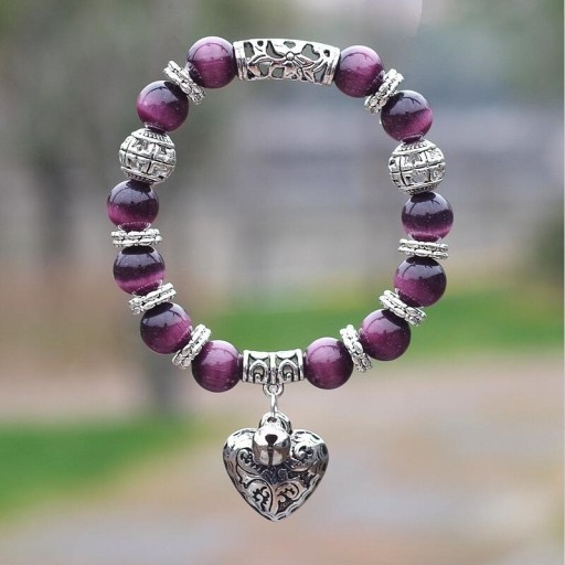 Pulsera de cuentas para mujer con corazón
