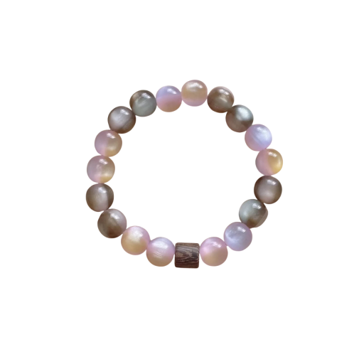 Pulsera de cuentas para mujer con piedra natural y madera Tamaño universal Accesorio de moda estiloso para el uso diario