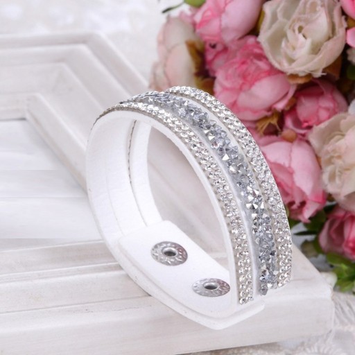 Pulsera de cuero para mujer con piedras H565