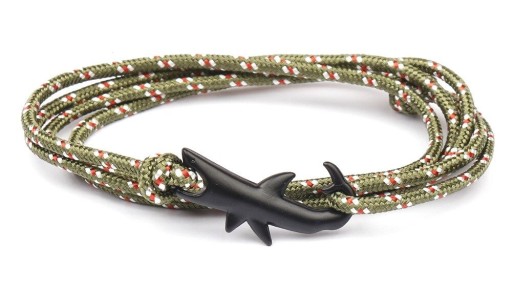 Pulsera de hilo multicapa con forma de tiburón