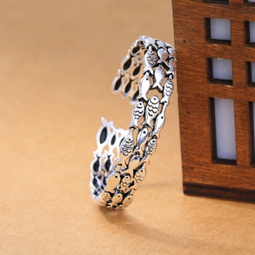 Pulsera de mujer abierta con forma de pez P163