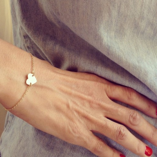 Pulsera de mujer bañada en oro - Corazón