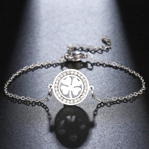 Pulsera de mujer con cadena de trébol de cuatro hojas H554
