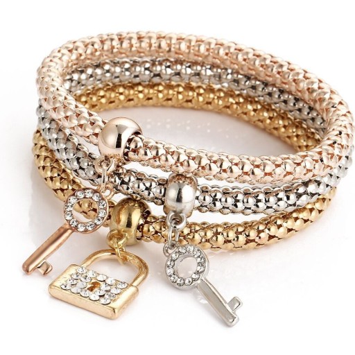 Pulsera de mujer con colgantes 3 uds.
