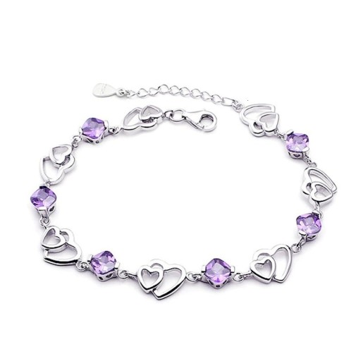 Pulsera de mujer con corazones y piedras A1695