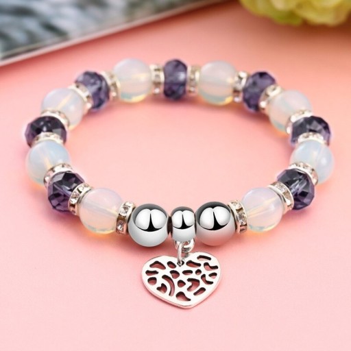 Pulsera de mujer con cuentas y corazón H349