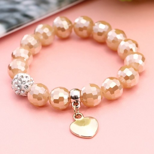 Pulsera de mujer con cuentas y corazón H350