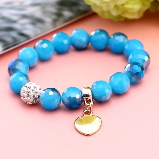Pulsera de mujer con cuentas y corazón H350