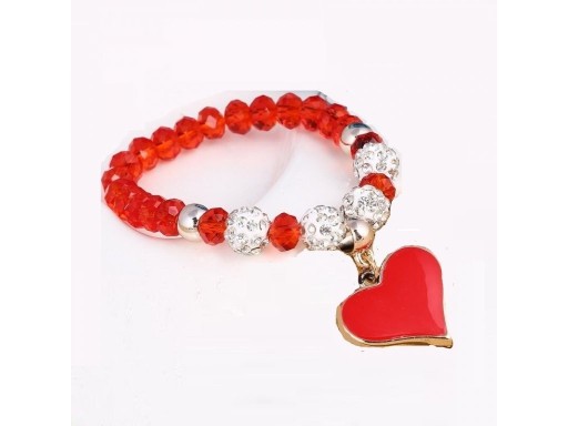Pulsera de mujer con cuentas y corazón H351