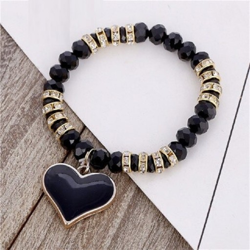Pulsera de mujer con cuentas y corazón H351