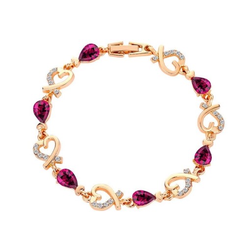 Pulsera de mujer corazón con piedras