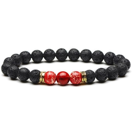 Pulsera de mujer elaborada con piedras de lava.