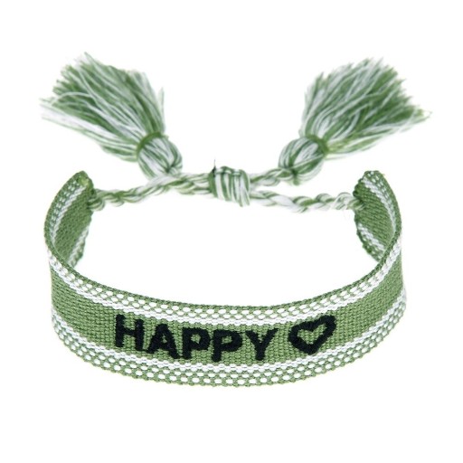 Pulsera de punto para mujer con inscripción