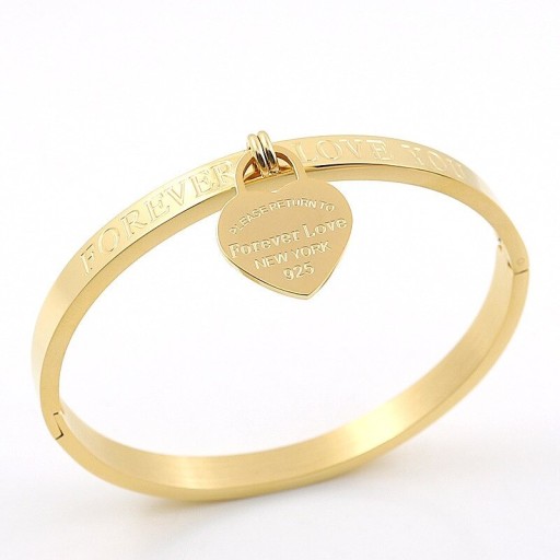 Pulsera maciza de mujer con corazón H442