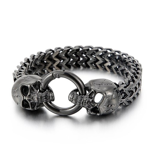 Pulsera masiva para hombre con calaveras