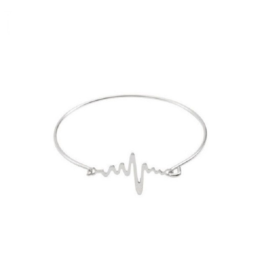 Pulsera sólida de mujer con latido del corazón