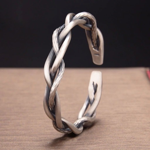 Pulsera trenzada abierta para mujer