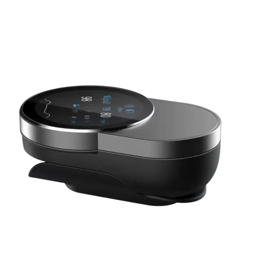 Pulzní oxymetr s klipem na prst TFT displej 1,28 palce Zobrazení SpO2 PR PI i HRV Bluetooth a nabíjení USB Černý Na měření kyslíku v krvi
