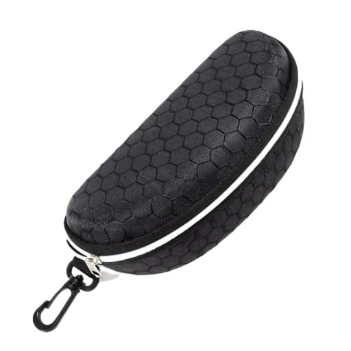 Pungă pentru ochelari Cutie tare cu fermoar 17 x 9 cm Model fagure Cu carabină pentru suspendare Pentru ochelari de soare și dioptrici Ambalaj