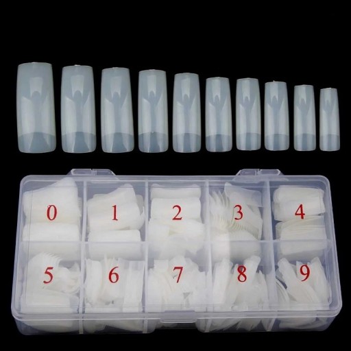 Puntas de uñas de color natural Puntas de uñas naturales Caja de uñas artificiales Extensión de uñas Pegatinas naturales de media cara Uñas artificiales 500 piezas