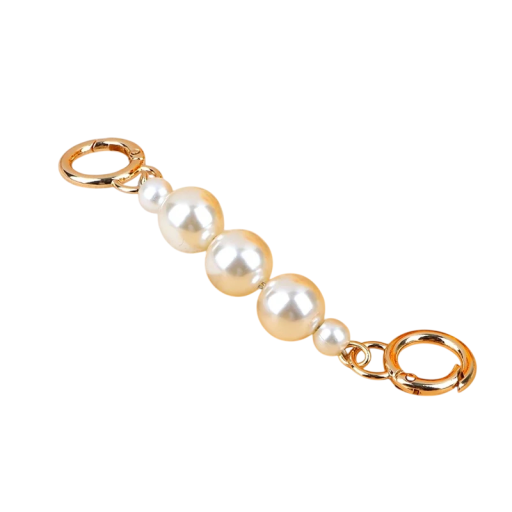 Punto de perlas para bolso 14,5 cm Cierre de mosquetón Cadena decorativa de perlas para bolso Colgante elegante para bolso