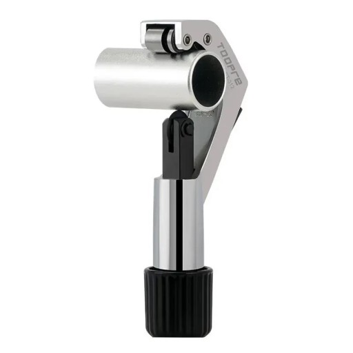 Putkileikkuri satulatangoille ja haarukoille, halkaisijaltaan 6–42 mm, leikkuupyörällä ja säätönupilla, hopea mustalla kahvalla pyöräkorjaamoon