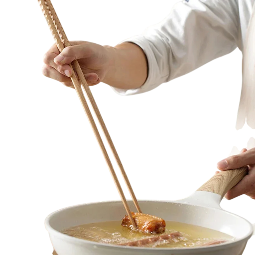 Puukahvat 42 cm Extra pitkät japanilaiset puukahvat kiillotetusta puusta Liukastumaton kahva keittämiseen ja paistamiseen nuudeleille