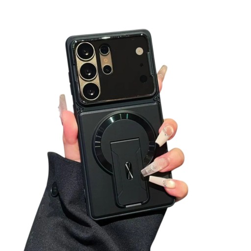Puzdro na Samsung Galaxy S25 S vyklápacím stojanom Plná ochrana objektívu Polykarbonát a TPU Bezdrôtové nabíjanie Ochranný kryt