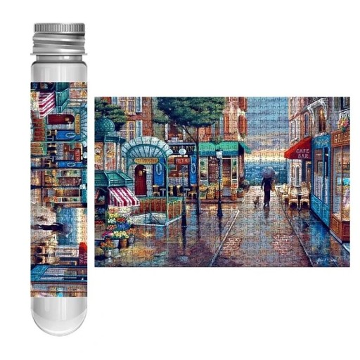 Puzzel 150 stukjes in een reageerbuis 15 x 10 cm Sakura Trein Romantische Stad Lente Landschap Ontspannende Legpuzzel Educatief Speelgoed
