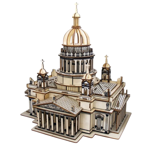 Puzzle 3D din lemn Catedrala Issy din Kiev 32 x 29 x 37 cm 203 piese Model tăiat cu laser Set creativ de construcție DIY decorare