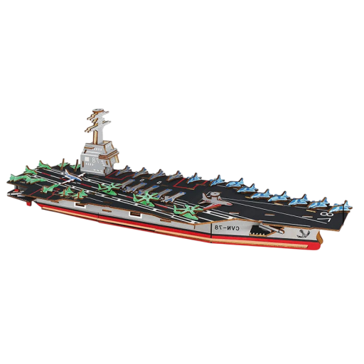 Puzzle 3D din lemn navă de aterizare 51 × 13 × 31,7 cm 120 piese Model tăiat cu laser Asamblare manuală cu instrucțiuni 3D Decorație realistă și cadou