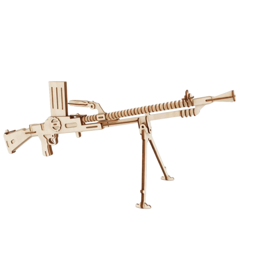 Puzzle 3D din lemn pistolă 60 × 14 × 21,5 cm 86 piese Model tăiat cu laser Asamblare manuală cu instrucțiuni 3D Replica realistă și decor pentru modelari