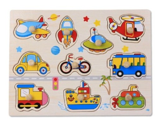 Puzzle à encastrement pour enfants - Moyens de transport