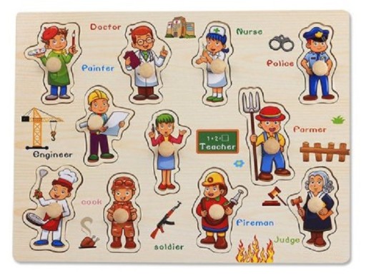 Puzzle à encastrer pour enfants - Métiers