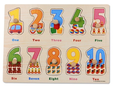 Puzzle en bois à encastrer pour enfants avec des chiffres