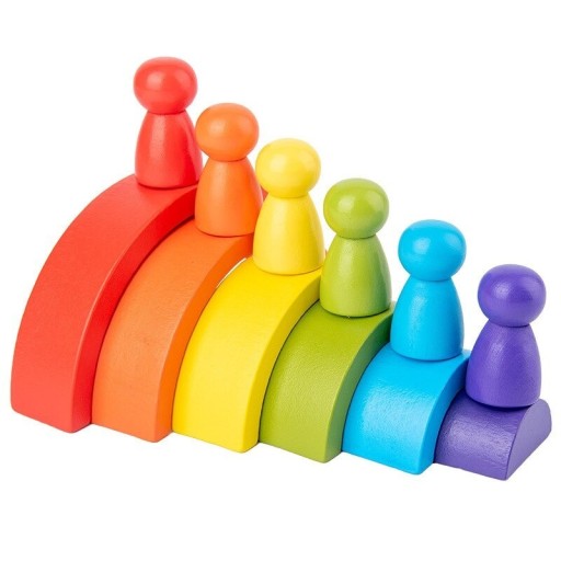 Puzzle en bois arc-en-ciel