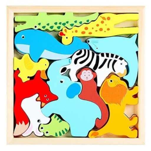 Puzzle en bois pour enfants avec animaux