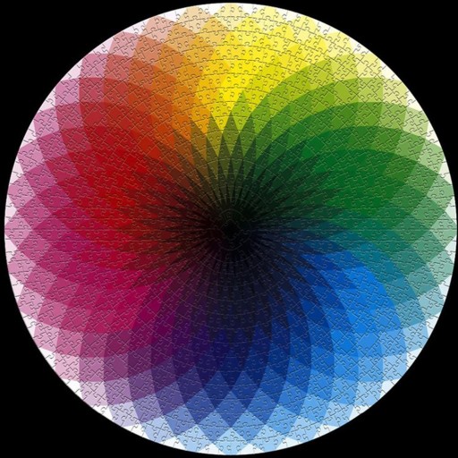 Puzzle redondo arco-íris 1000 peças Espectro de cores com transições suaves para o centro escuro Quebra-cabeça de papel com diâmetro de 67,5 cm