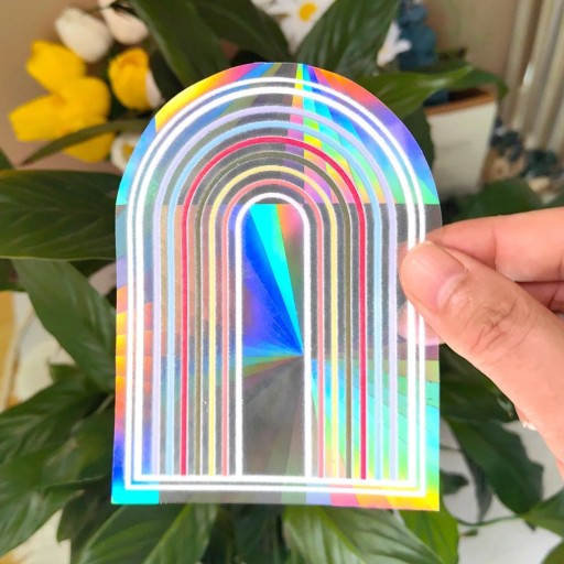 PVC Window Sticker Rainbow Sun Catcher Rainbow Motif Decorative Window Film with Colourful Light Effect