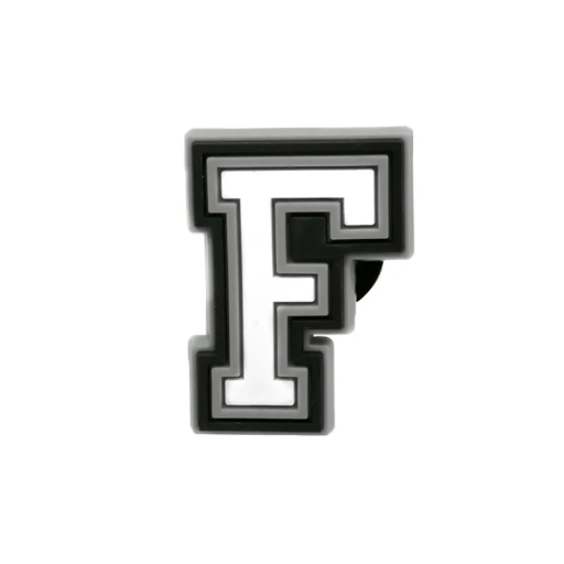 PVC zawieszka do butów Crocs Litera F Dekoracyjny dodatek do obuwia Osobisty styl Kolorowa odznaka z miękkiego PVC Materiał dla dzieci i dorosłych