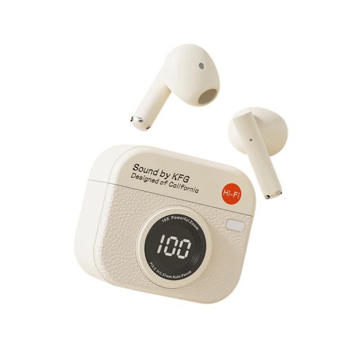 Q86 TWS Bluetooth 5.3 vezeték nélküli fülhallgató LED kijelző Dinamikus meghajtó Vízálló Retro fényképezőgép stílusú tok Hi-Fi hangzás