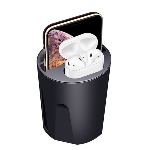 Qi biloplader til smartphone og Airpods